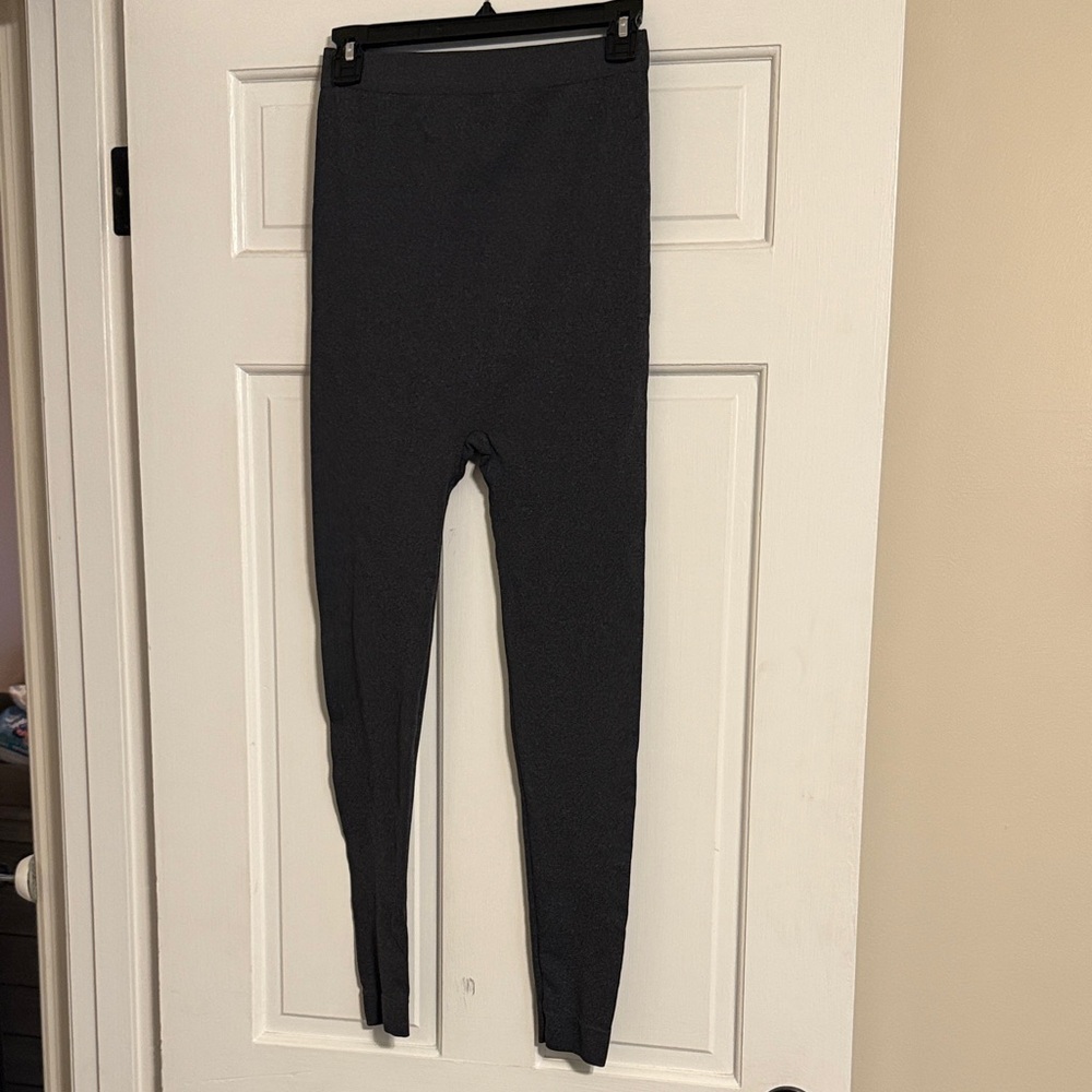 Isabel Maternity by Ingrid & Isabel Charcoal Gray Ribbed Leggings M/L
